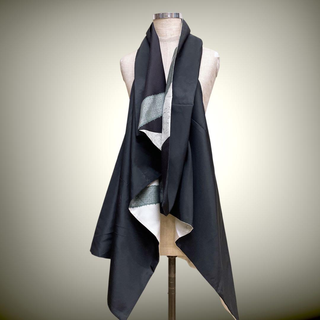 スクエア変型ジレ 着物リメイク リバーシブル フリーサイズ J71227