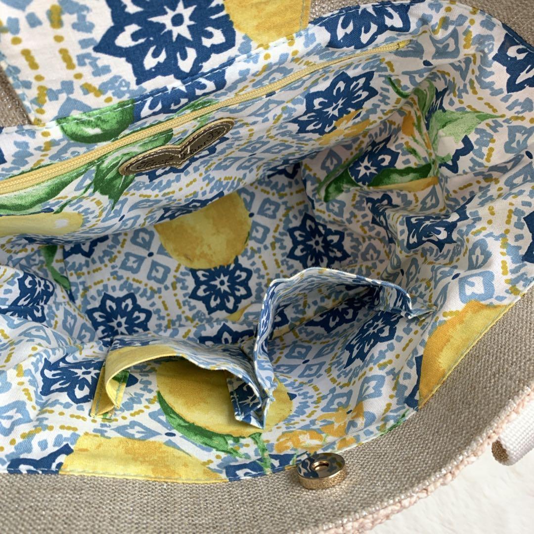 Think Bee! カゴ トートバッグ レモン チャーム付き