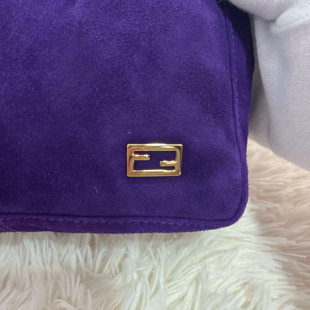 【外部美品】FENDI フェンディ 金具 ワンショルダー スウェード バッグ