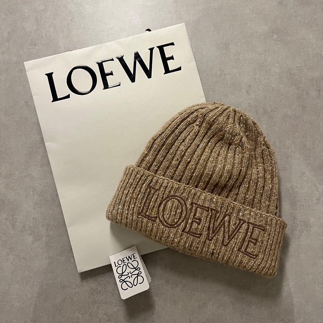 ロエベ ニット帽 ロゴ ウール F811487X28 LOEWE ビーニー
