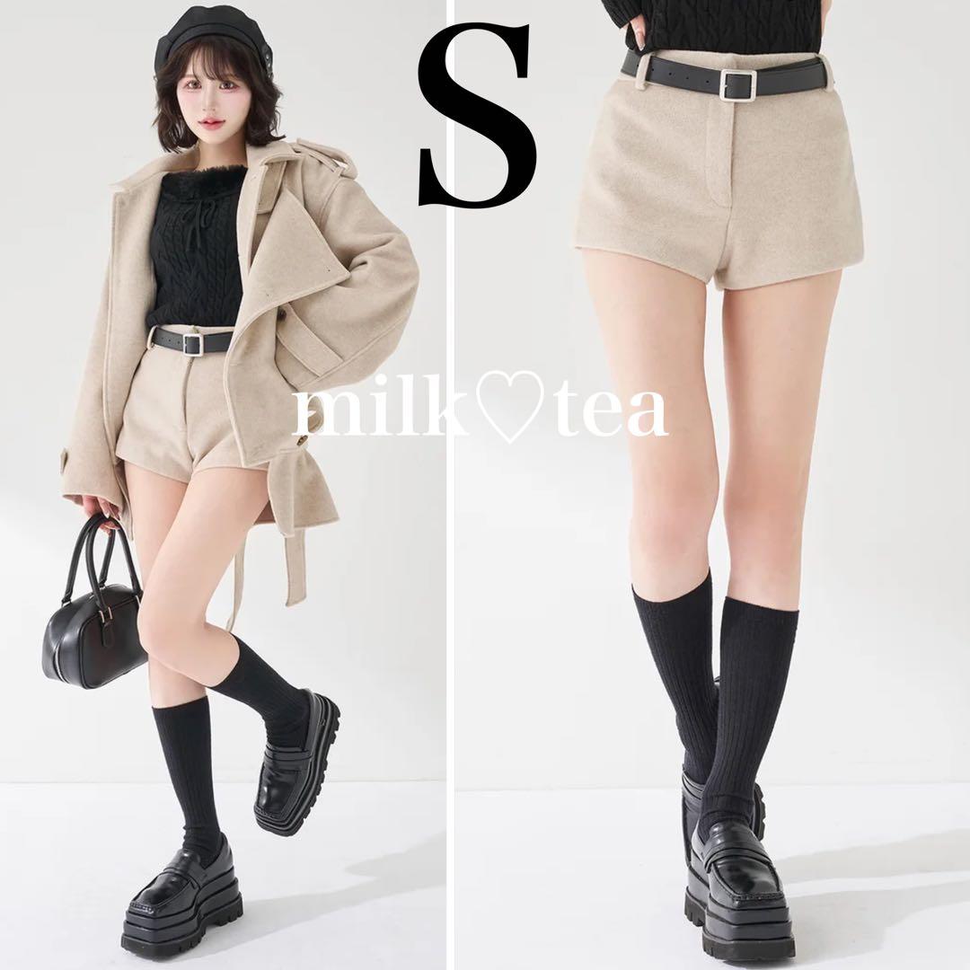 新品タグ付き ダーリッチ メルトンミドルショートパンツ ベージュ S