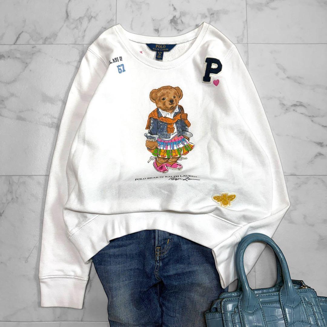 ラルフローレン ポロベア スウェット トレーナー ホワイト プルオーバー テリー