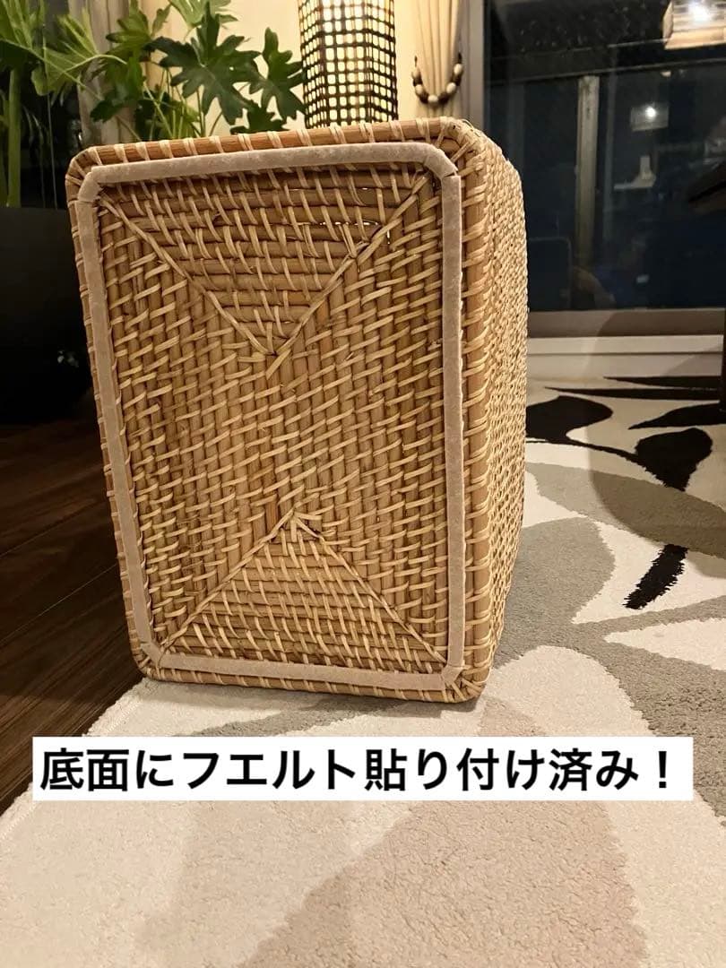 無印良品 重なるラタン長方形バスケット・特大 6個セット！