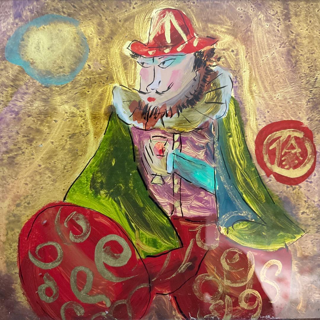 専用・絵画・ガラス絵・渡辺俊明・月見南蛮人・芸術・額装・美術品・アンティーク