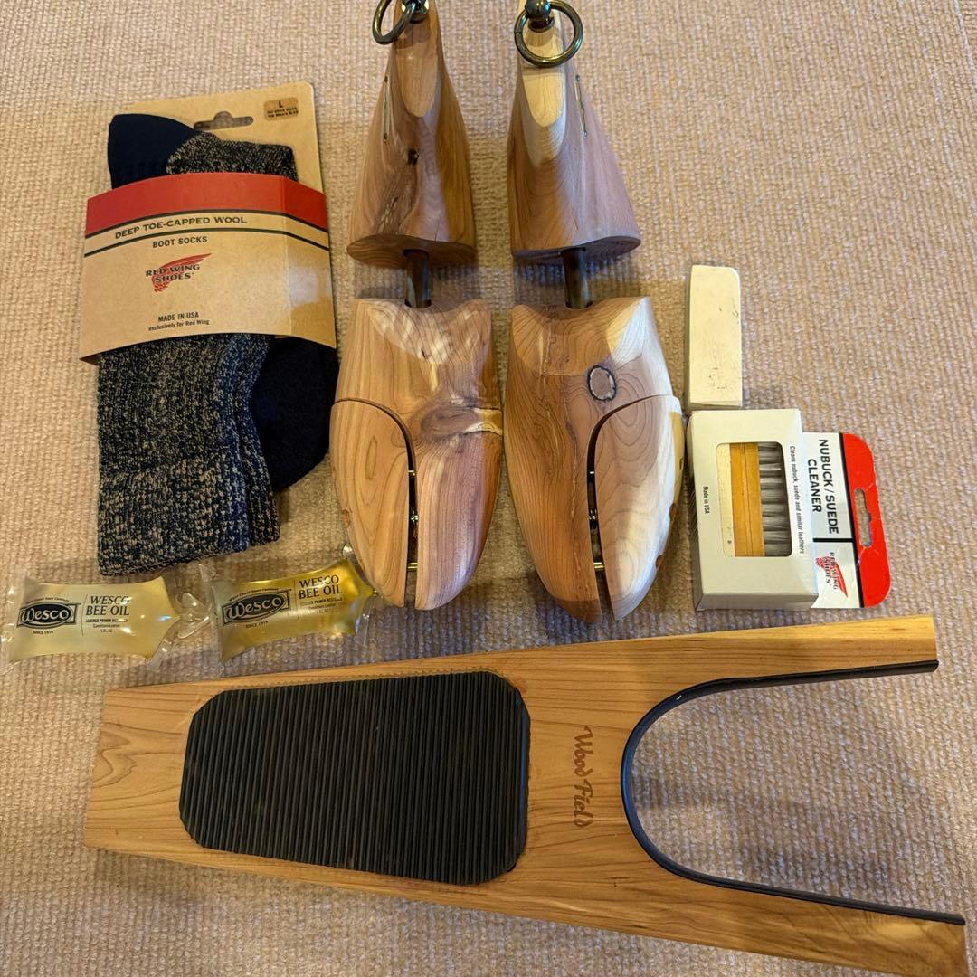 ブーツケアセット　レッドウィング　シューツリー　ブーツジャック　クリーナー靴下