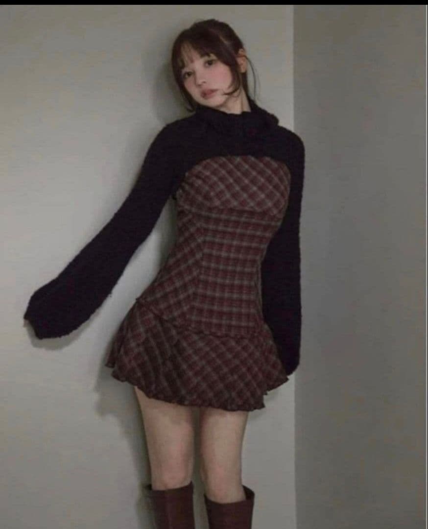 ワンピース andmary Lulu check set mini dress