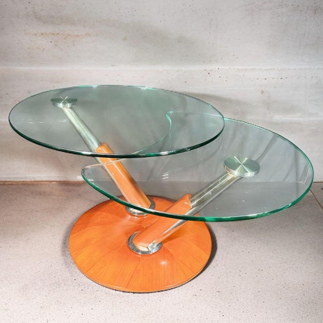 HR854 Ronald Schmitt 可動式ガラスセンターテーブル