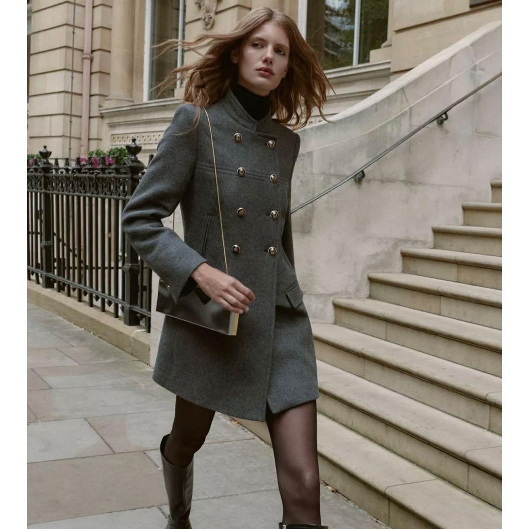 ZARA ザラ　ウールダブルブレストコート　L