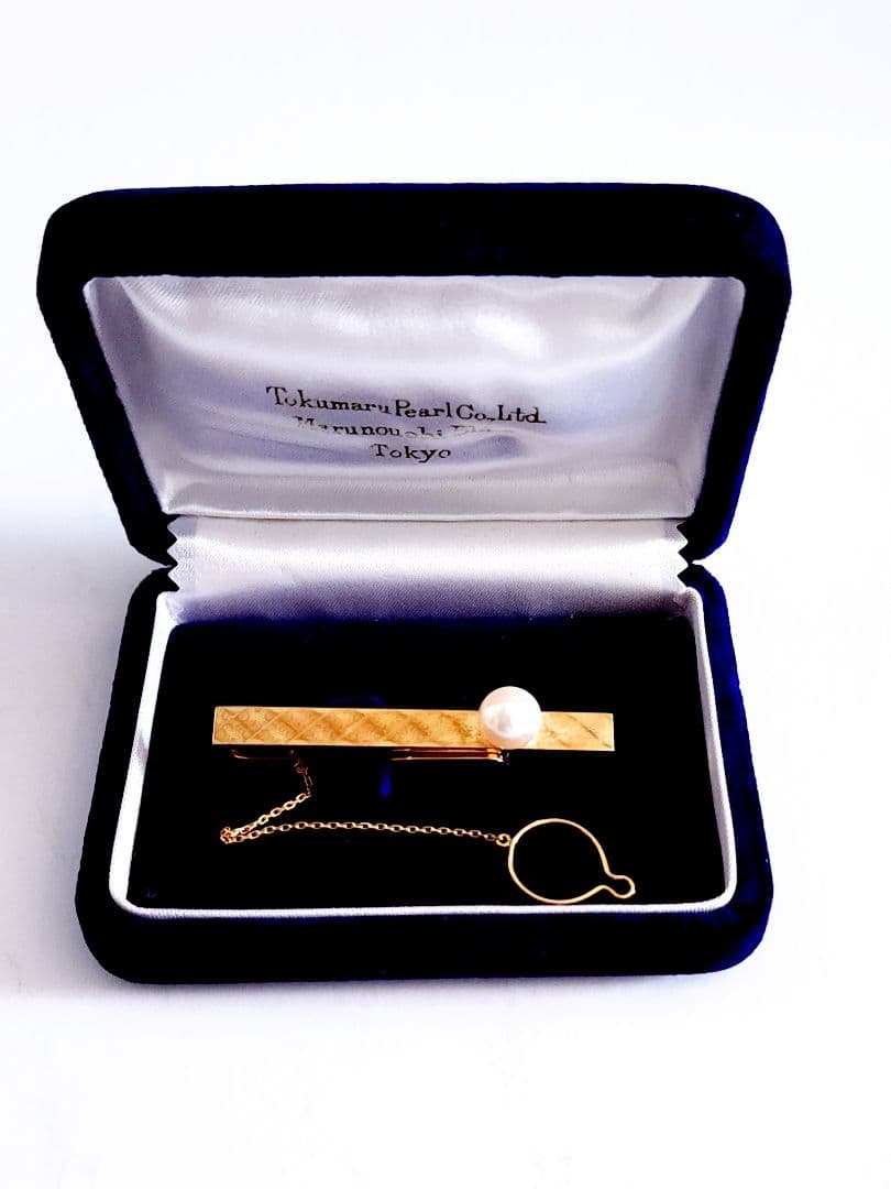 K18 Tokumaru Pearl 真珠付きネクタイピン 4.9g