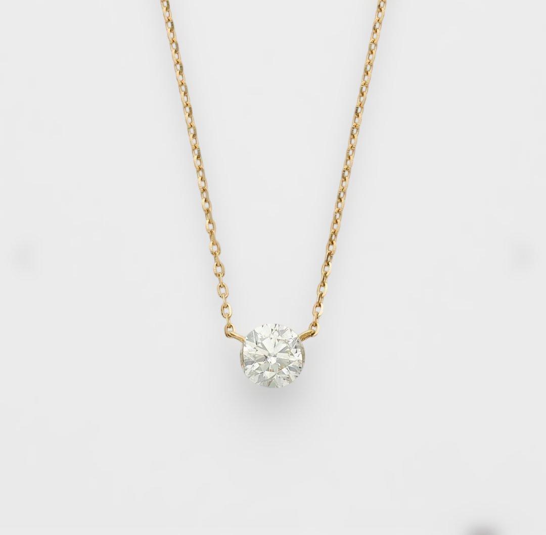 最終値下☆新品☆ageteネックレスK18ダイヤモンドネックレス0.3ct