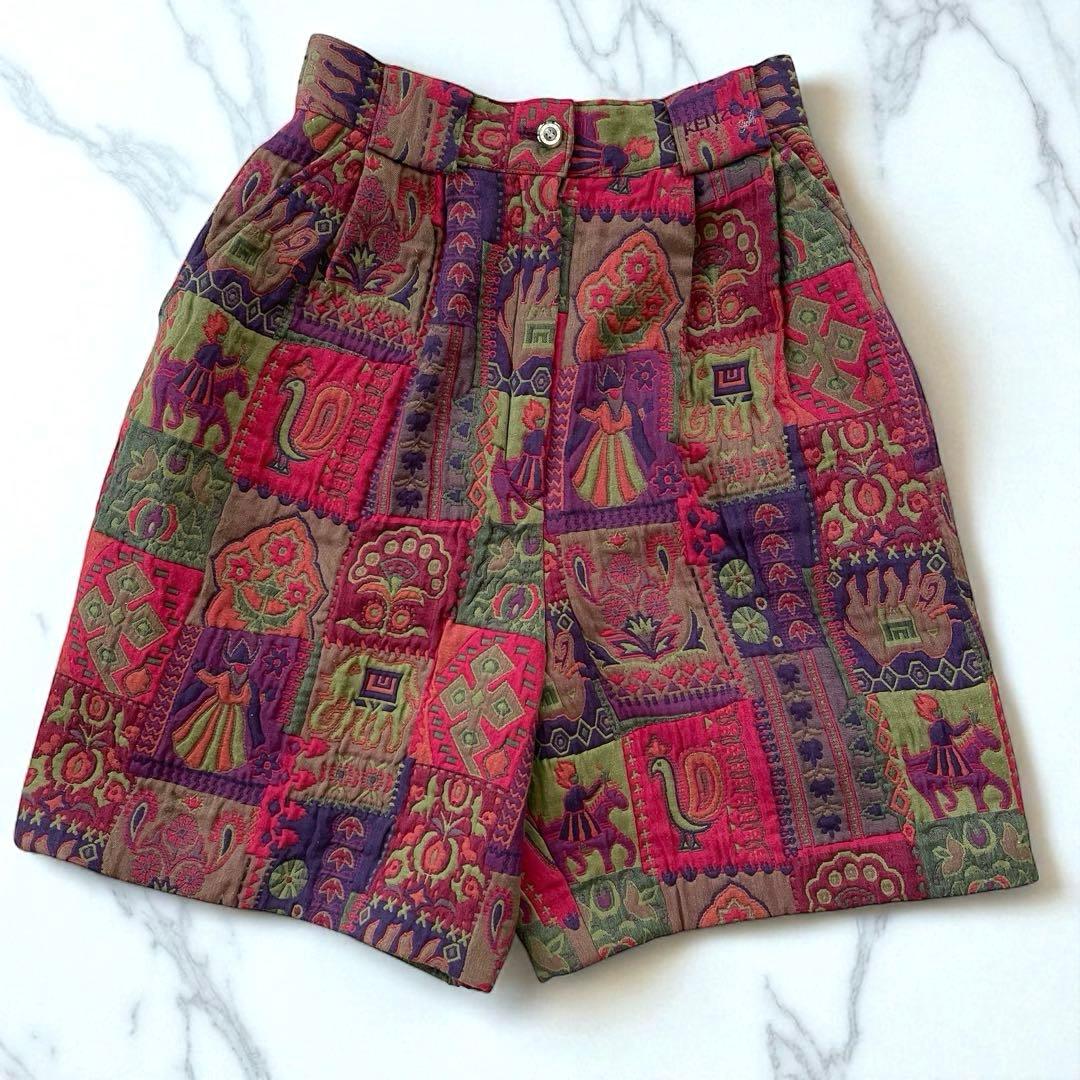 KENZO ケンゾー ヴィンテージ ショートパンツ 総柄 ジャガード