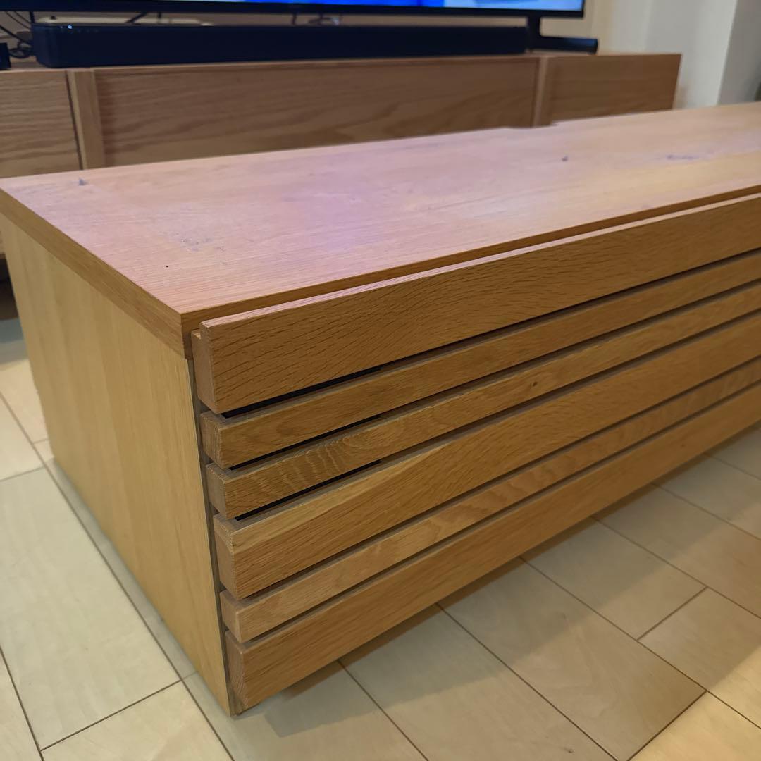 ナチュラルウッド テレビ台 大きめ 引き出し付き