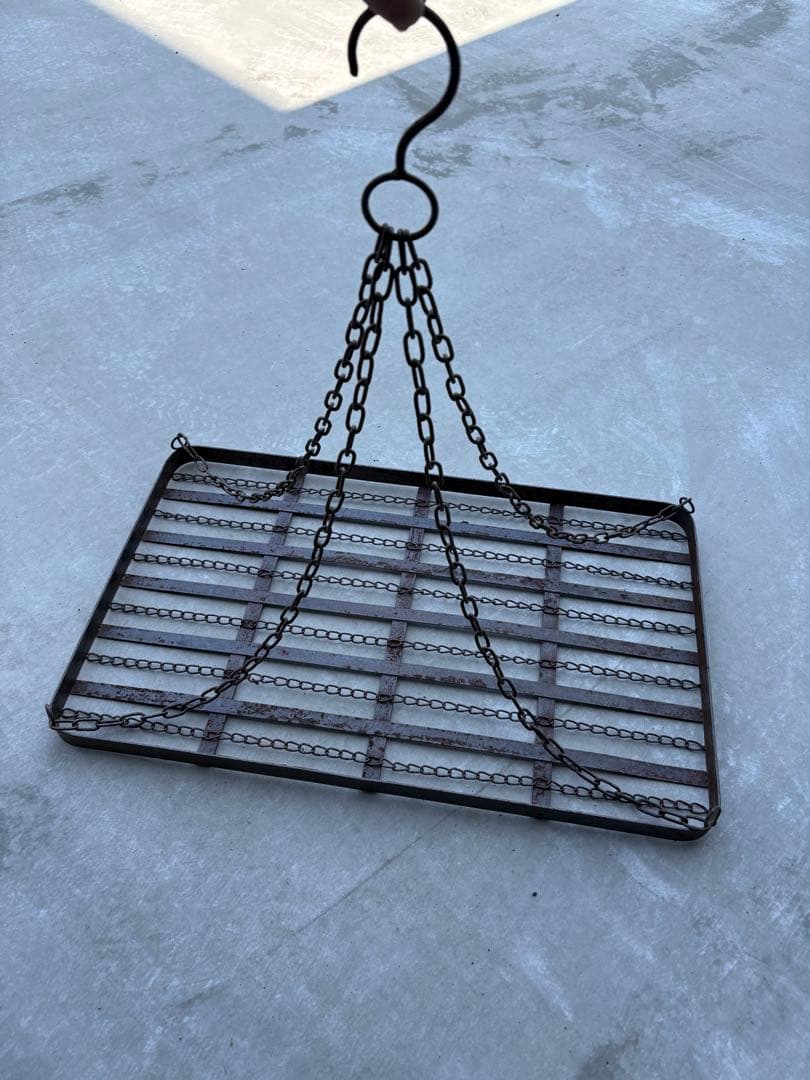 アンティーク金属大型ハンギングラック希少レアヴィンテージインダストリアルシャビー