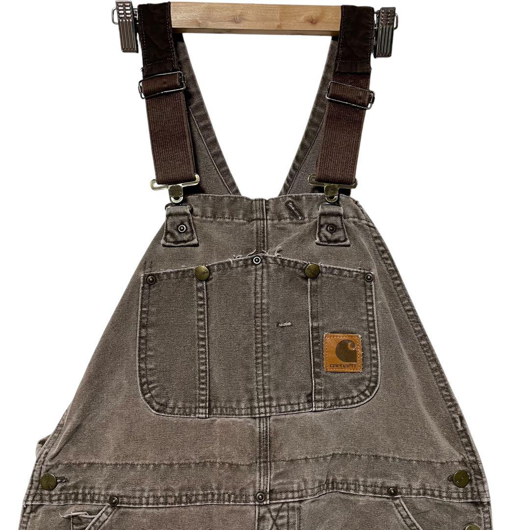 Carhartt カーハート 革ロゴ ダック ダブルニー オーバーオール