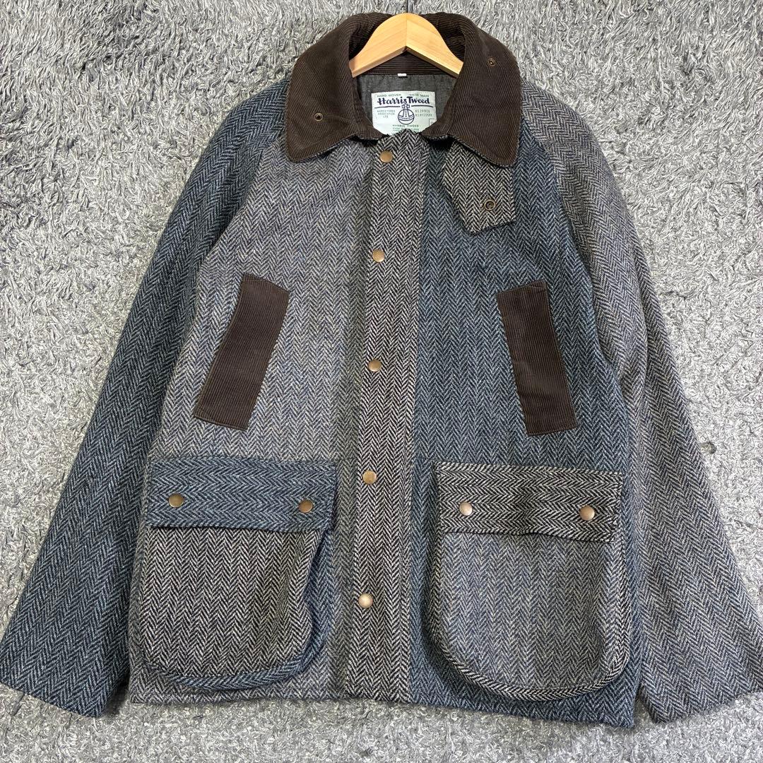 【美品】ユーズド×ハリスツイード パッチワークジャケット BEDALE再構築 1