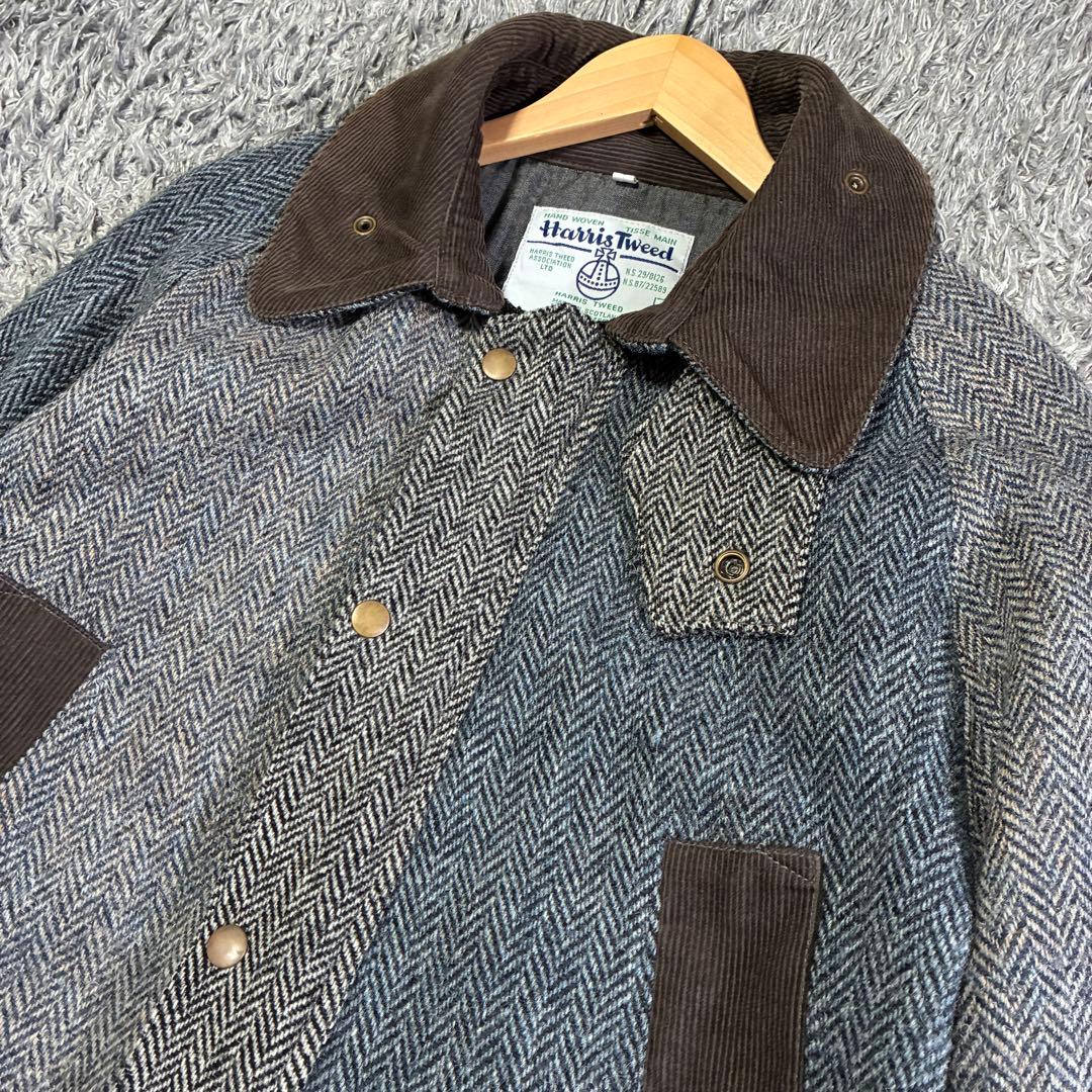 【美品】ユーズド×ハリスツイード パッチワークジャケット BEDALE再構築 1