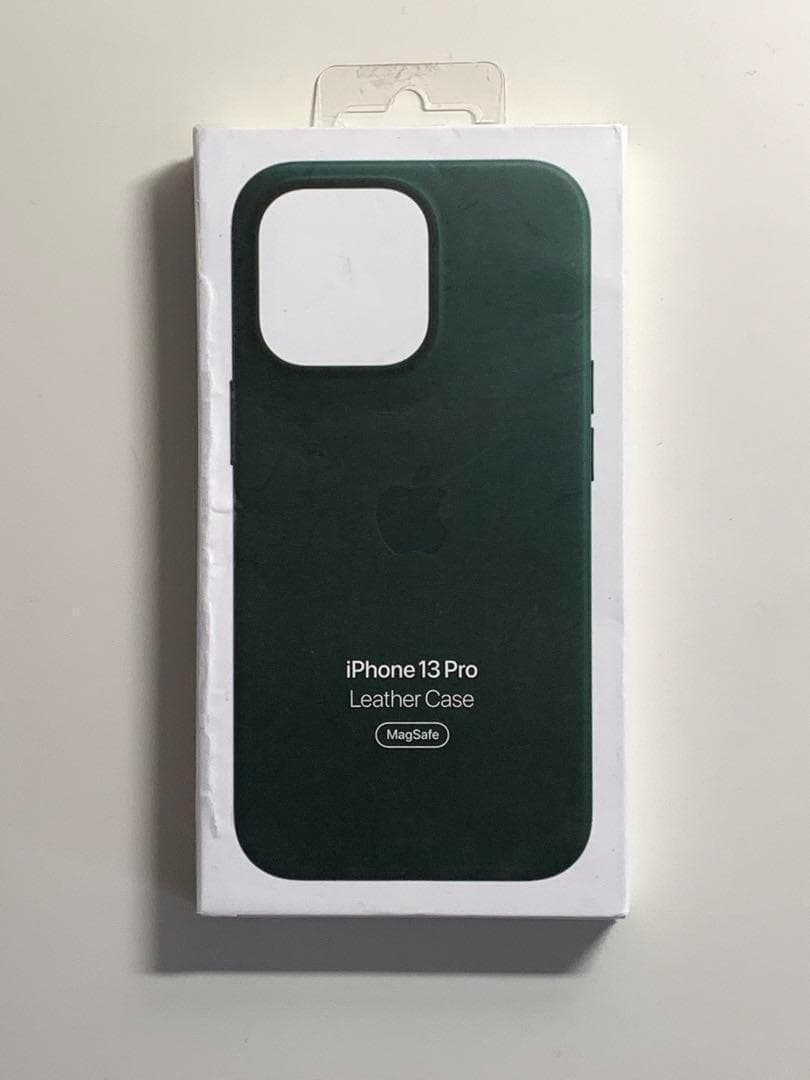 【新品】純正 iPhone 13 Pro レザーケース・セコイアグリーン①