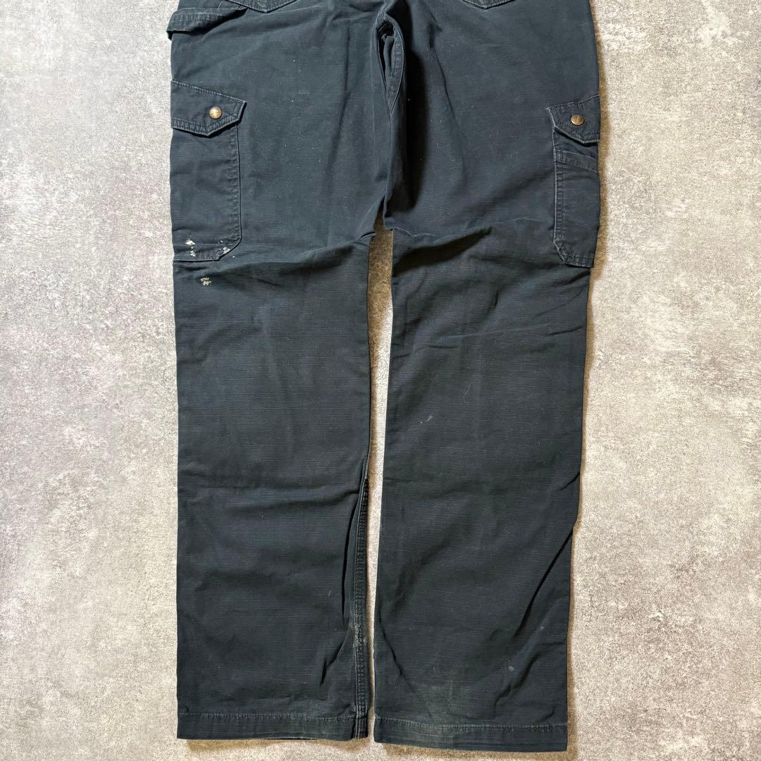 タコわさ様カーハートダブルニー ワークパンツ リップストップ ブラック