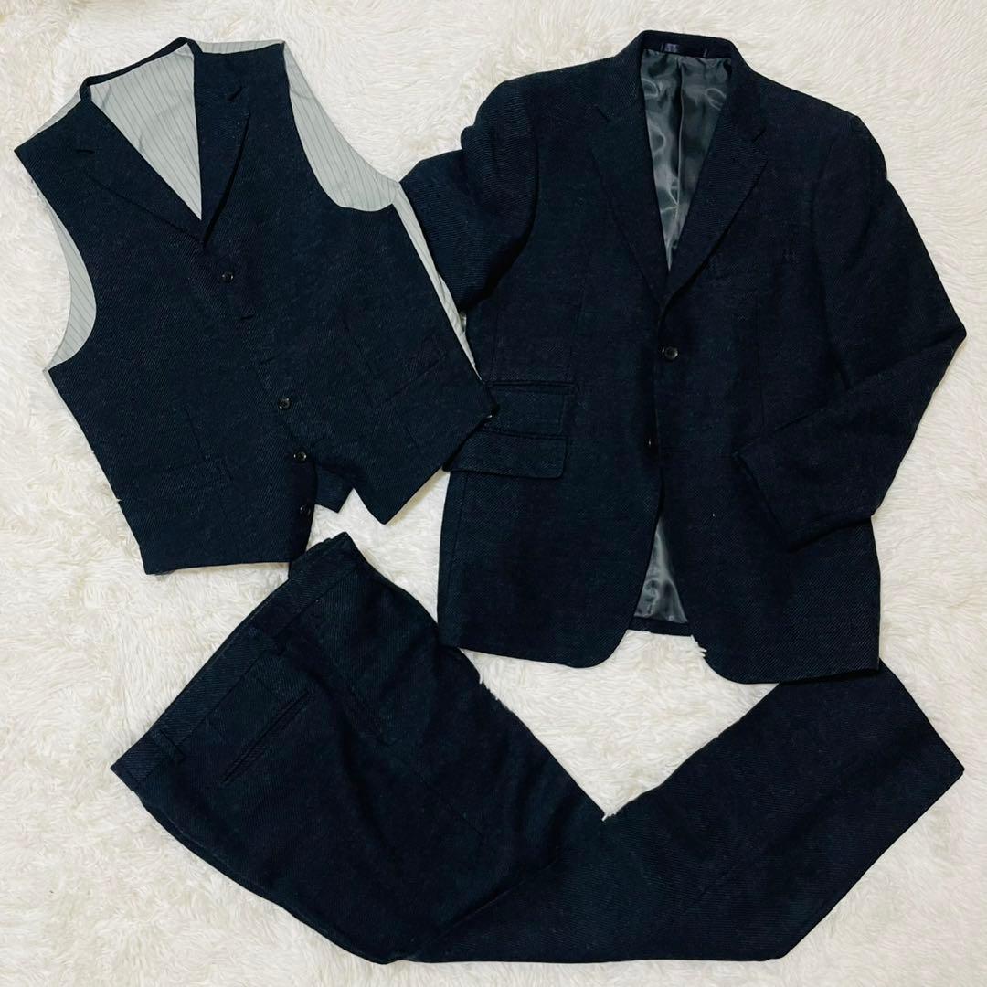 TRADMEN COLLECTION ツイード 3ピーススーツ 尾州生地使用