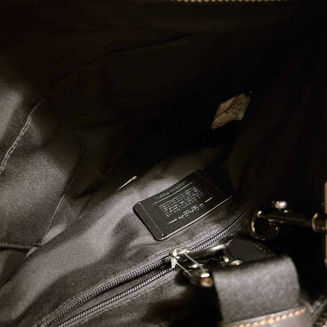 【最終値下中】黒 COACH コーチ ブラック レザー ショルダーバッグ