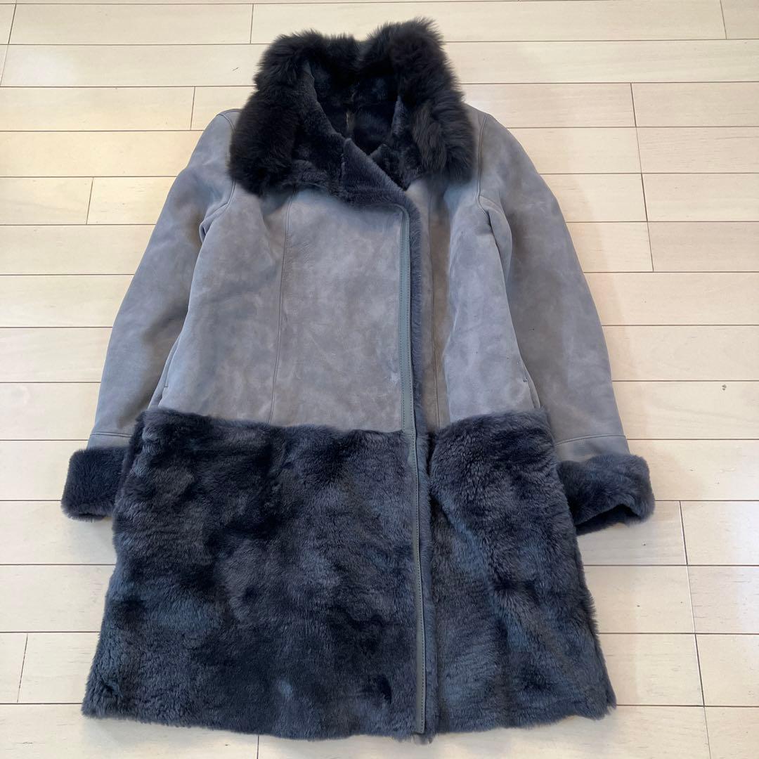 11.1 MORPHELLS フォックスファー使いムートンコート グレー 40