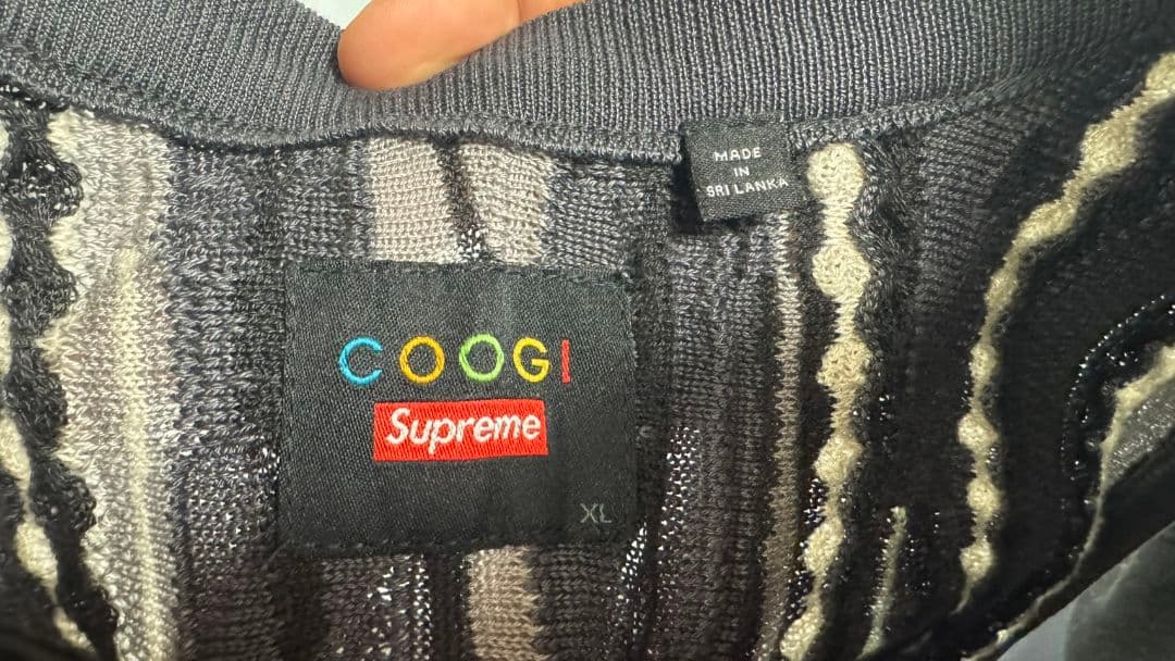 【美品】COOGI Supreme ストライプベスト XL
