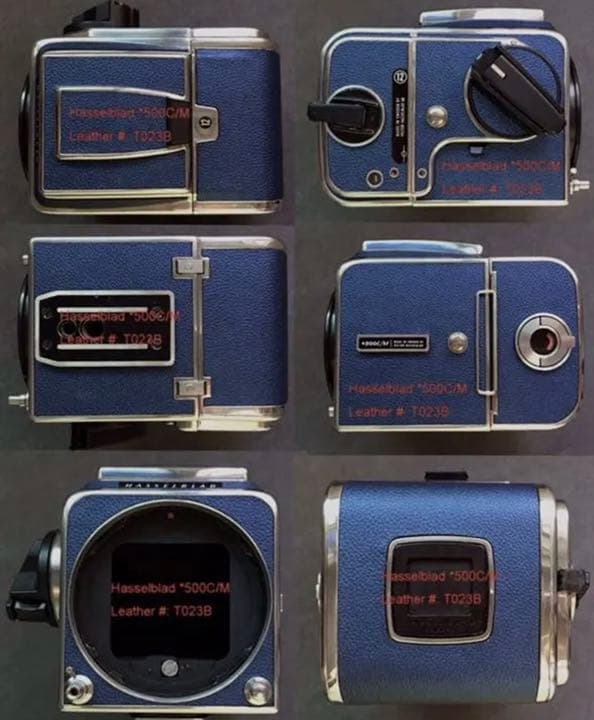 青 HASSELBLAD500cmBodyとA12フィルムマガジン 皮を飾ります