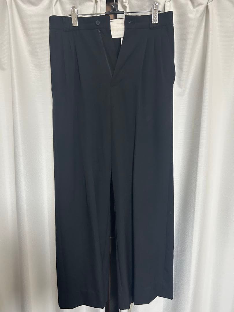 パンツ YOKE 3pleated Wide-leg Trousers black 1