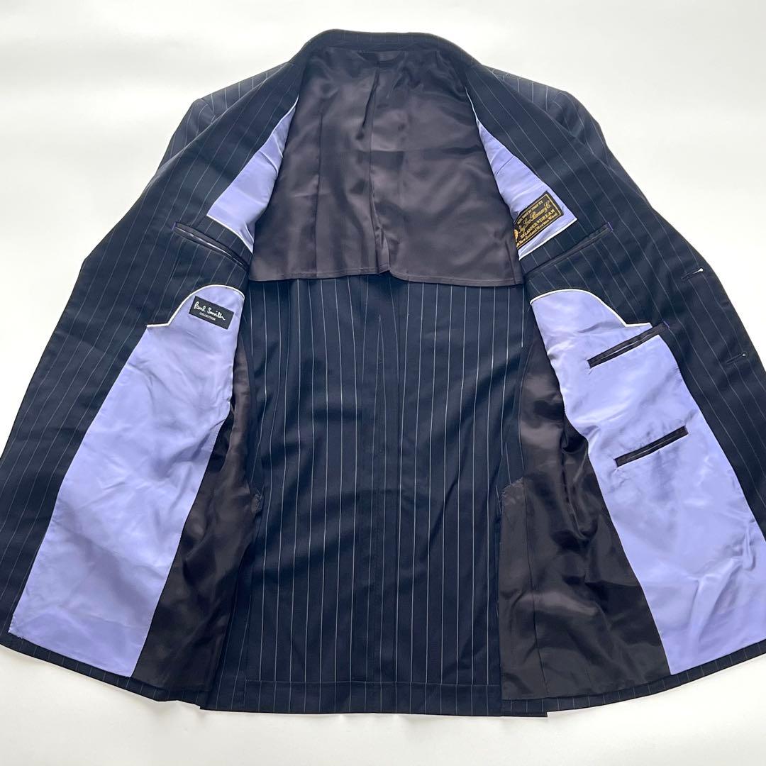 【美品】ポールスミスコレクション　スーツセット　ロロピアーナ　ストライプ　紺　M