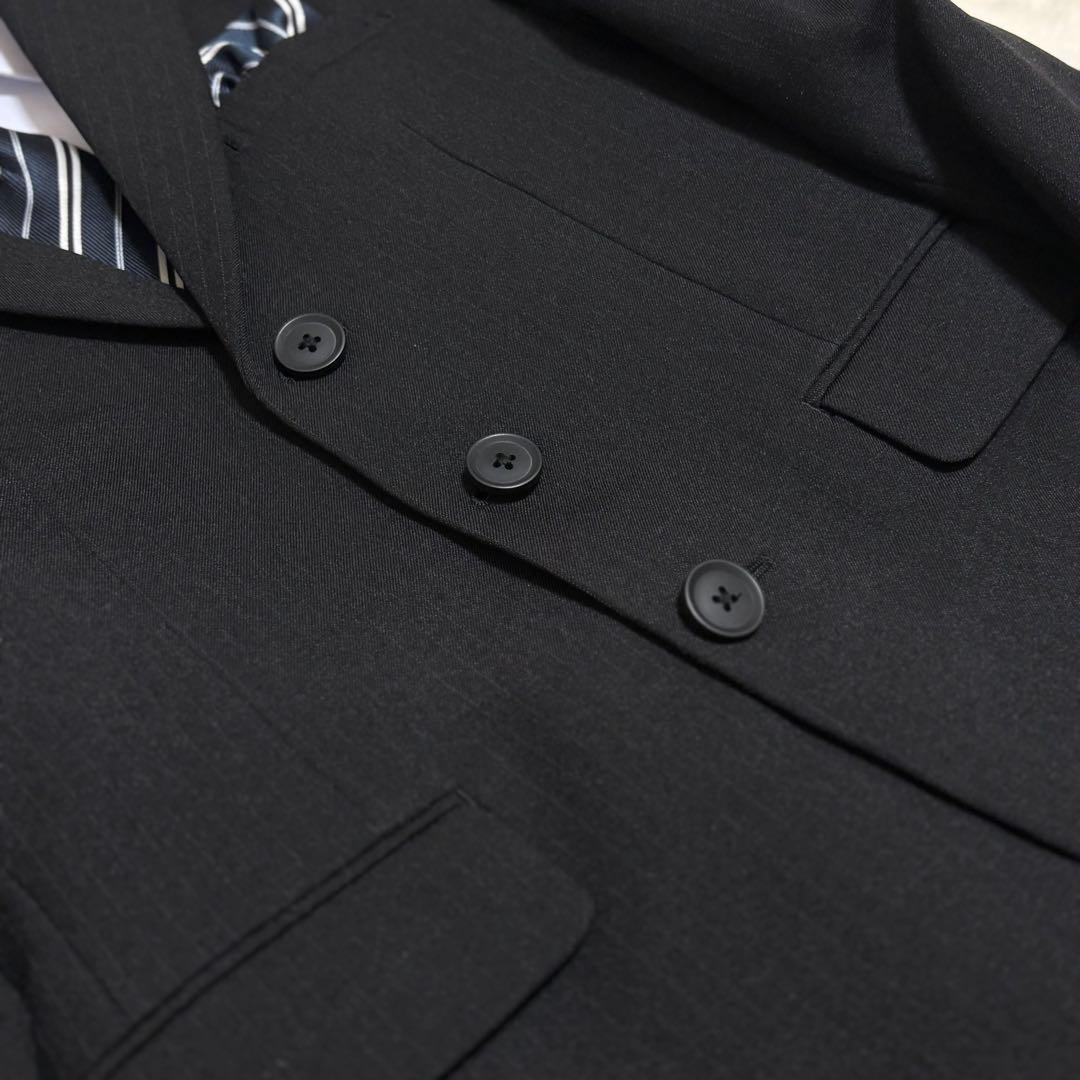 オリバーハウス 黒ストライプ 男児150 セレモニースーツ 5点セット 卒入学式