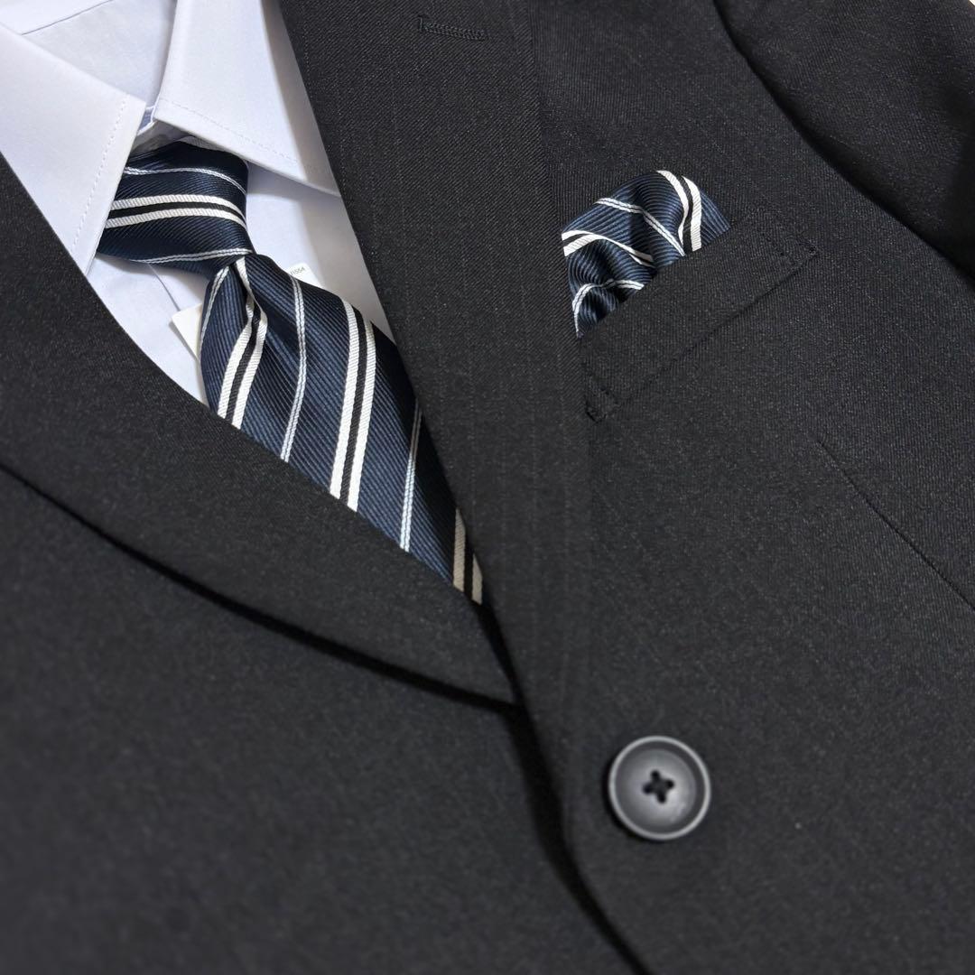 オリバーハウス 黒ストライプ 男児150 セレモニースーツ 5点セット 卒入学式