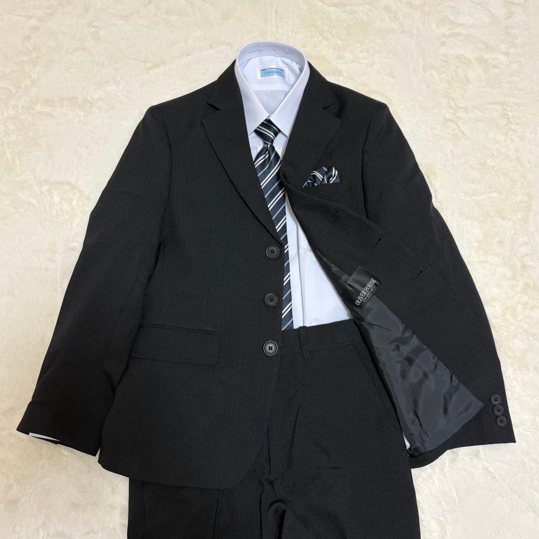 オリバーハウス 黒ストライプ 男児150 セレモニースーツ 5点セット 卒入学式