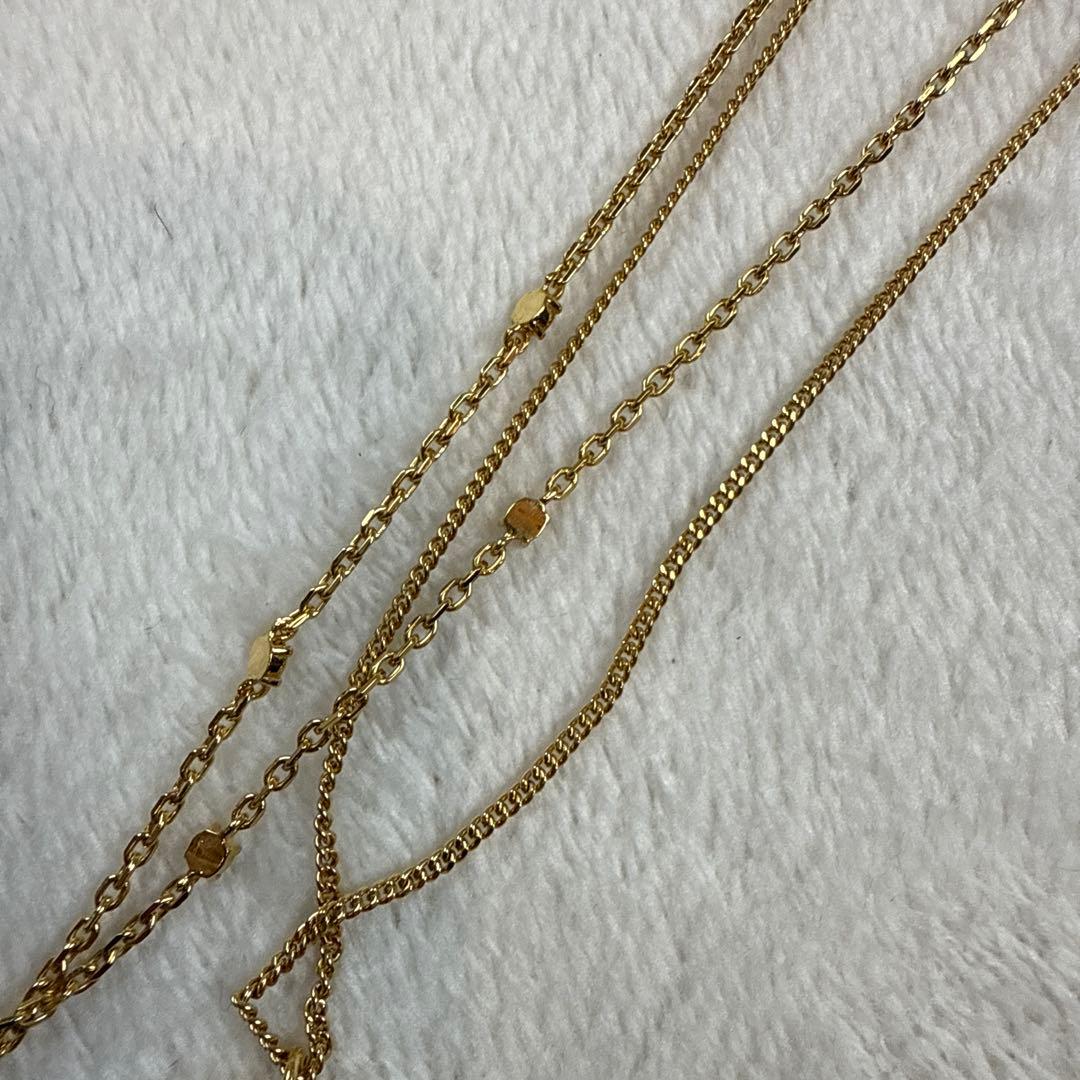 クリスチャンディオール 2連ネックレス クレールディーリュヌ ダブルチェーン美品