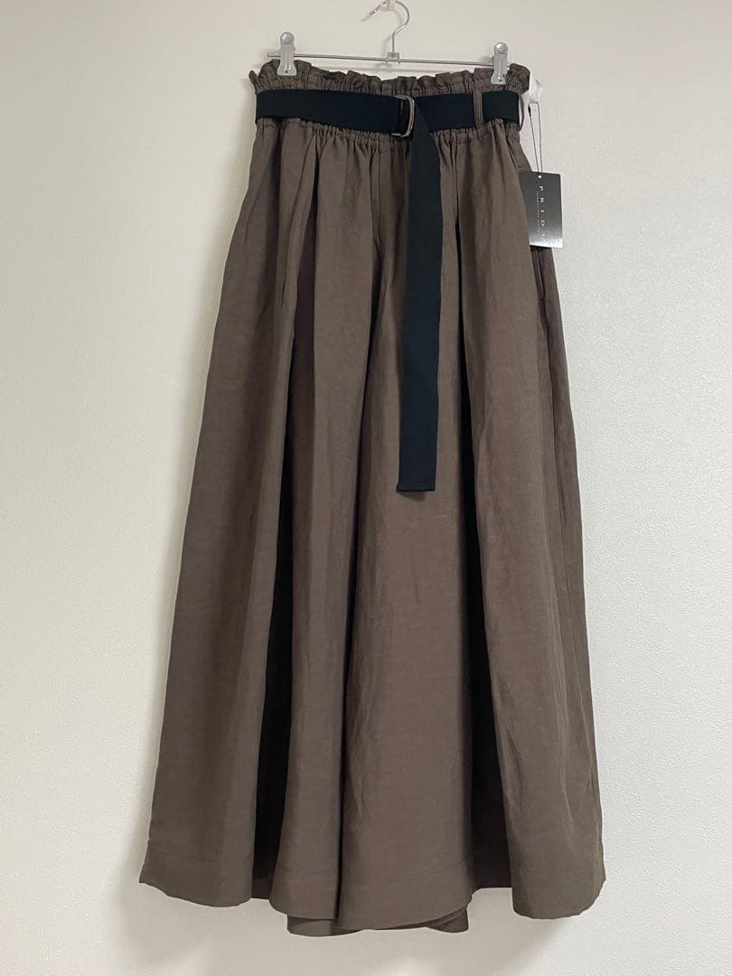 PRIDE　レーヨンリネン ロングガウチョパンツ　こげ茶【36】 ☆新品未使用☆