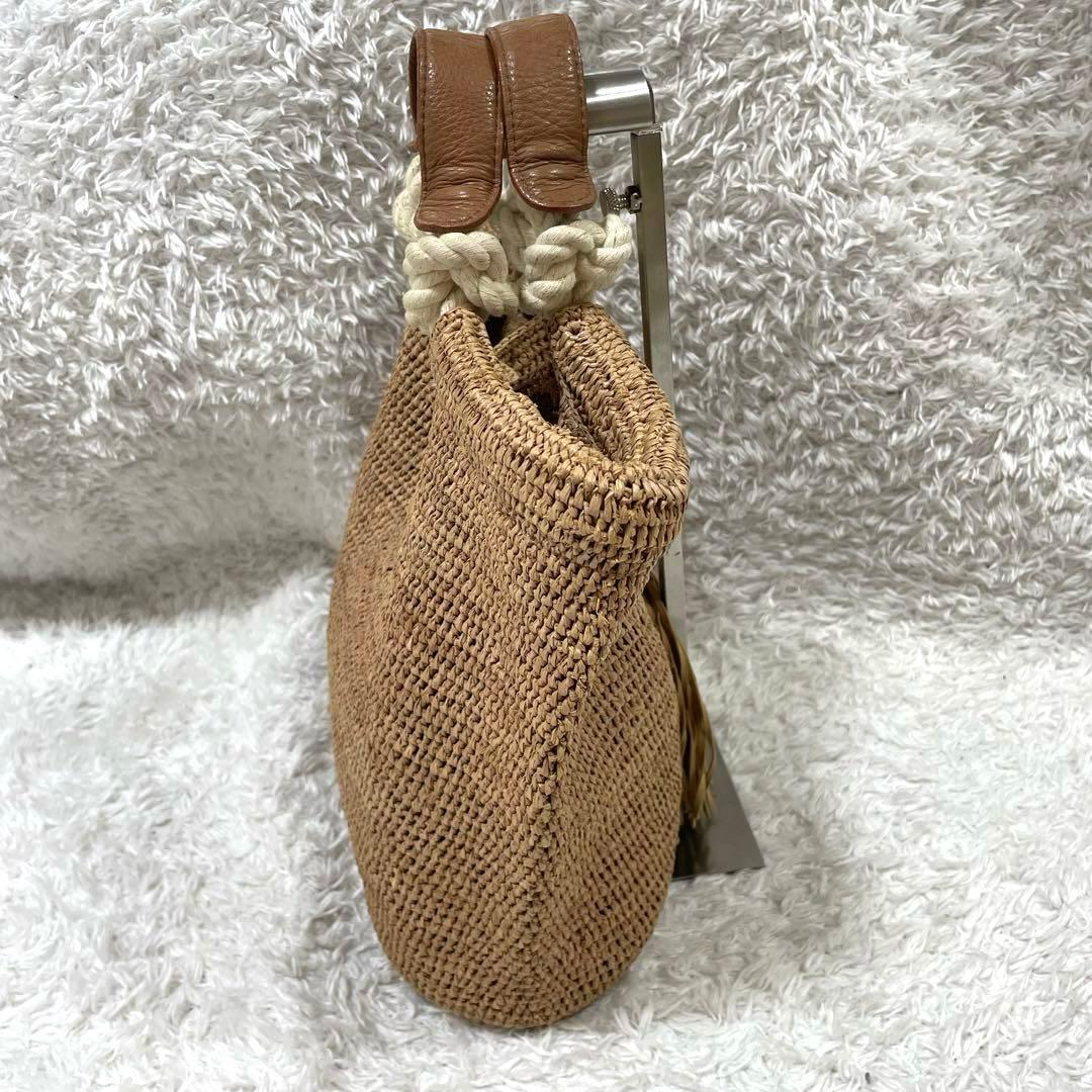 ヘレンカミンスキー 籠バッグ　レザー　ラフィア