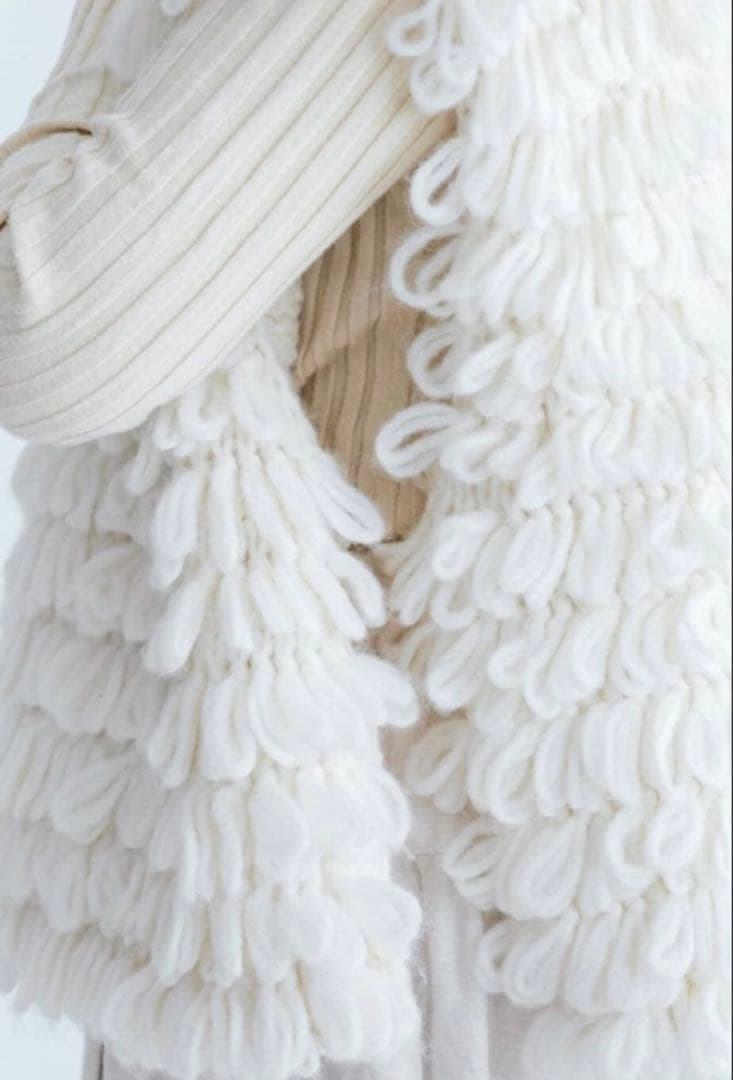 Ecru et Pousse Gauze# ハンドニットベスト新品未使用