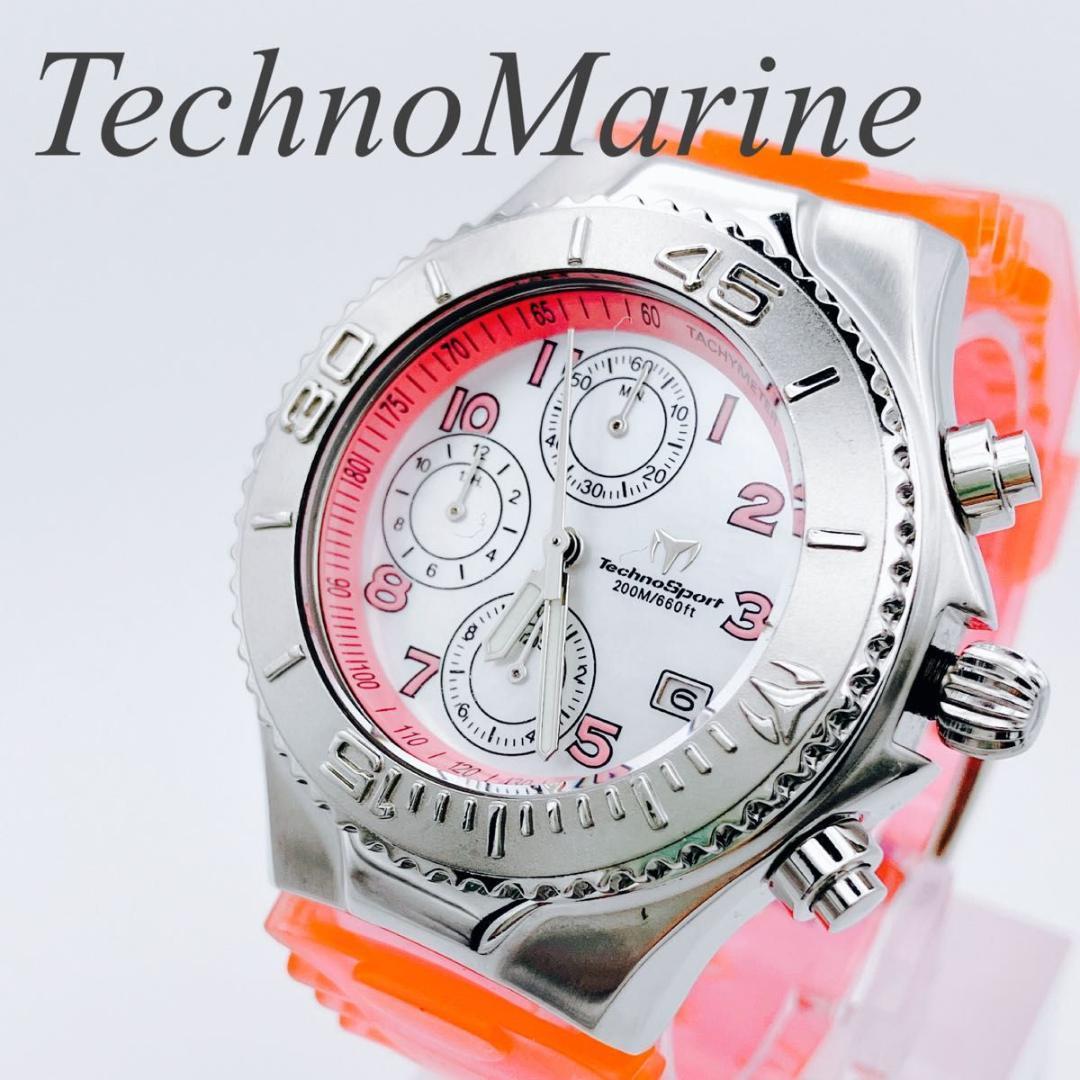 良品　TECHNOMARINE テクノマリーン　クロノグラフ　レディース　稼動