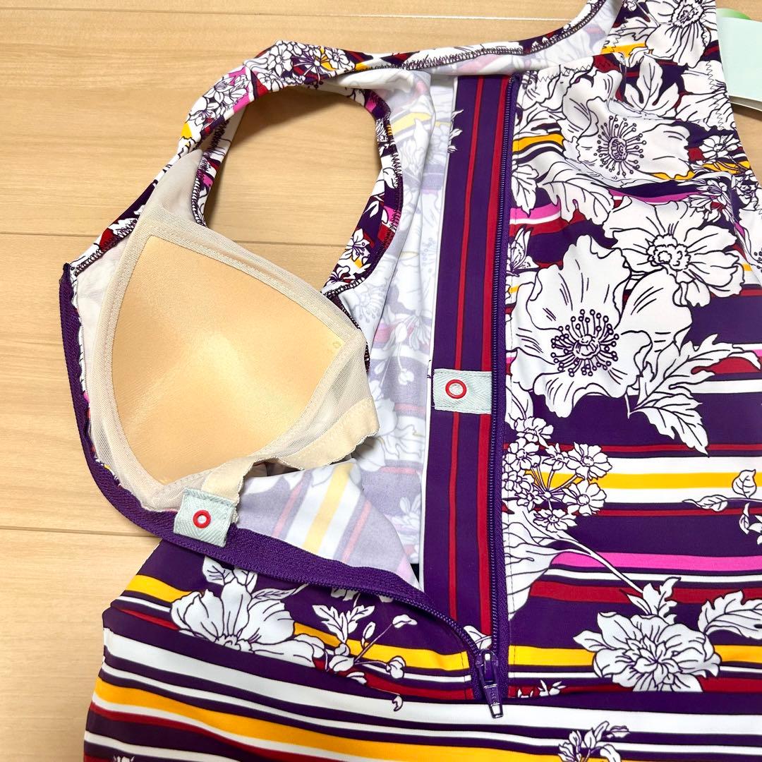 ワコールスイムウェア・フィットネス水着・セパレート・フロントジップ・Mサイズ