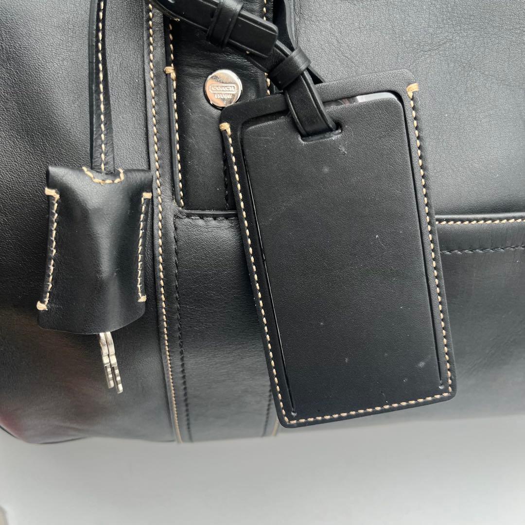 美品 コーチ 2way ボストンバッグ 旅行バッグ ブラック 黒 レザー