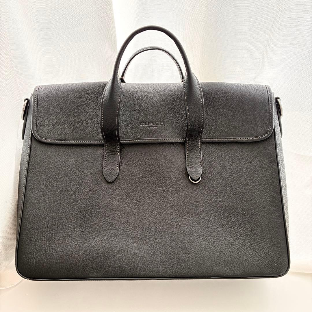 【美品】COACH ビジネスバッグ ブラック レザー