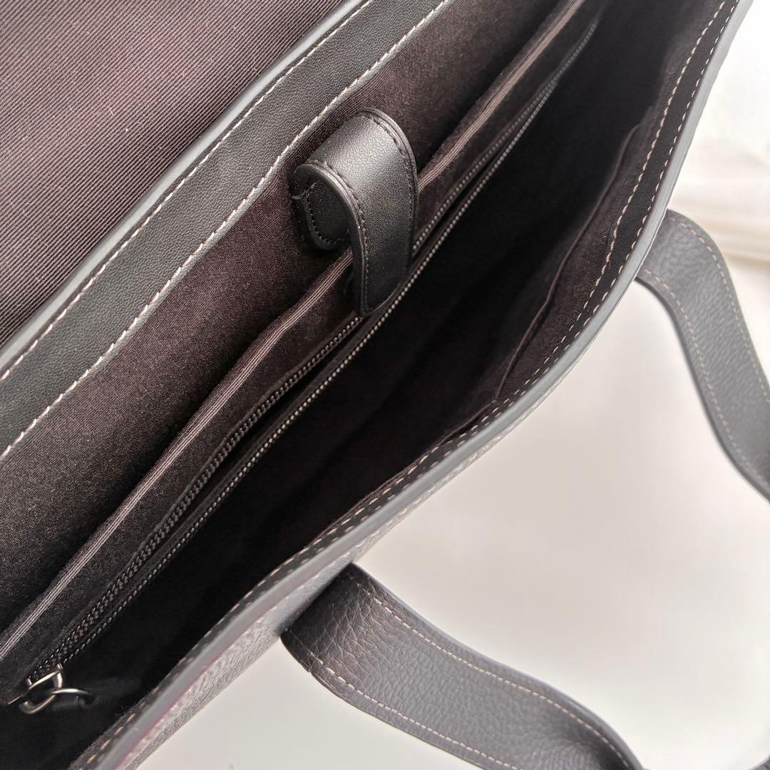 【美品】COACH ビジネスバッグ ブラック レザー