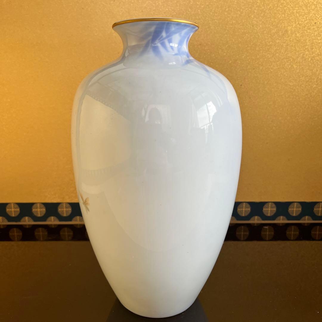 なつ【新品未使用】染付官窯 深川製磁 花瓶 花入 フラワーベース