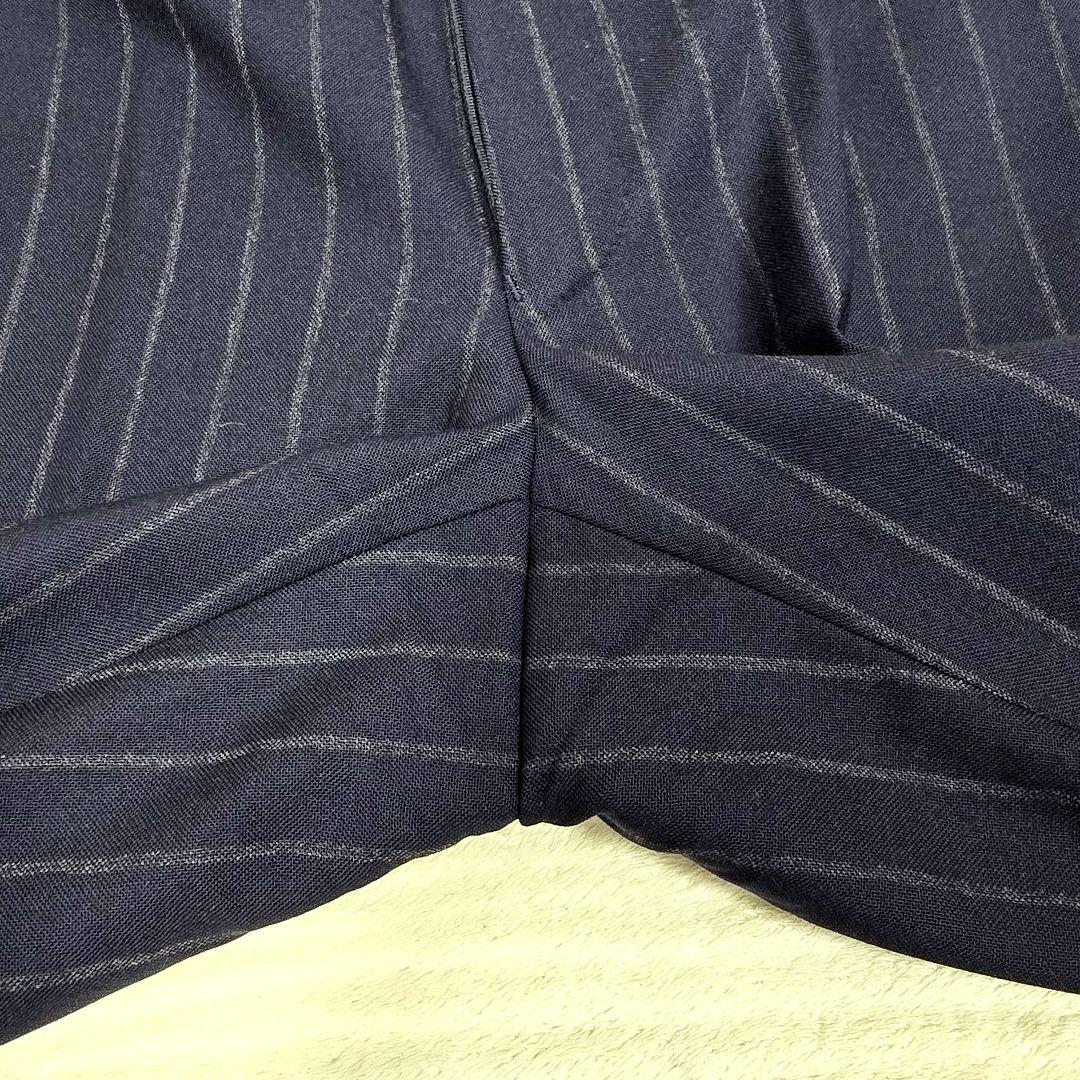 極美品 ビームスエフ スーツセットアップ ビジネス ストライプ ネイビー S相当