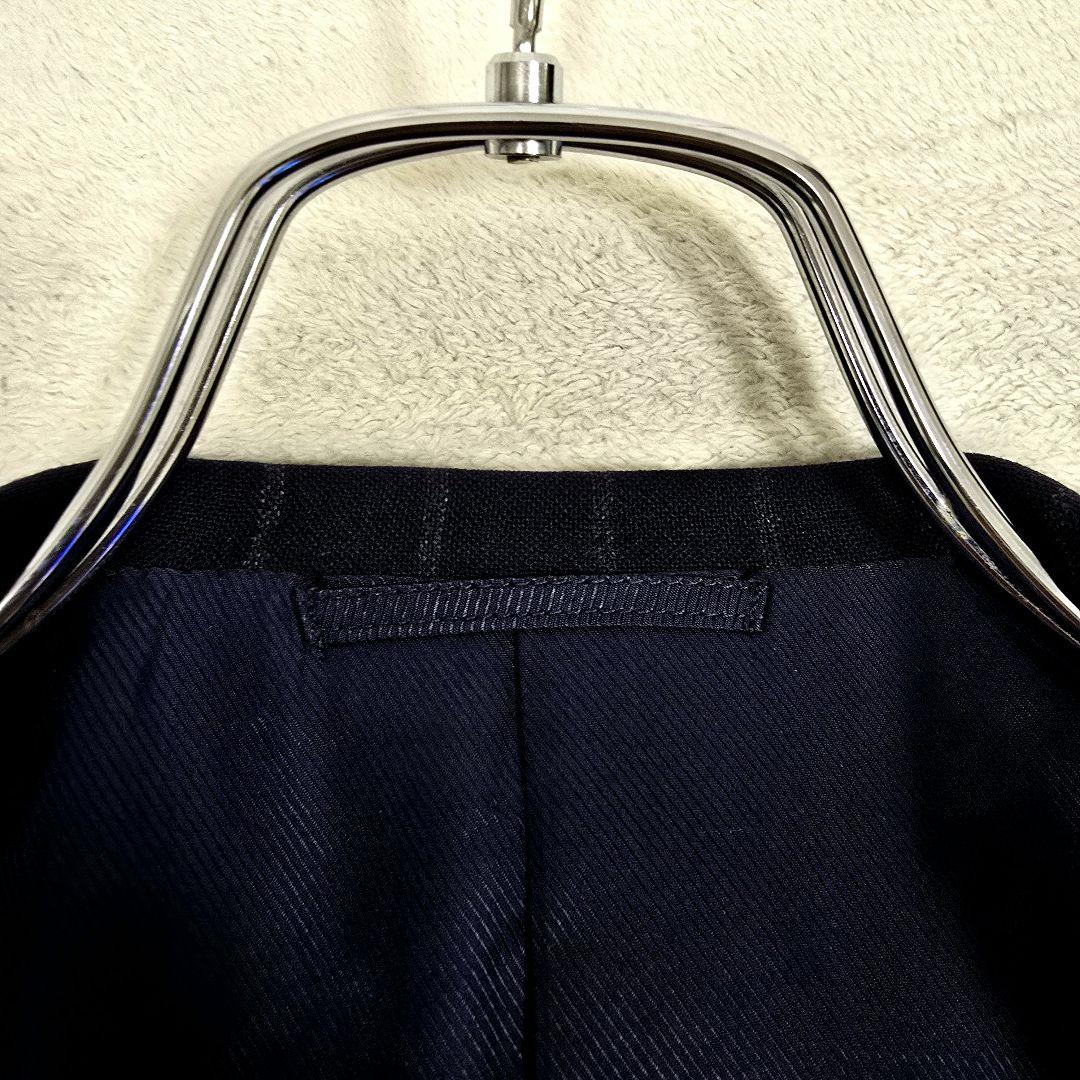 極美品 ビームスエフ スーツセットアップ ビジネス ストライプ ネイビー S相当