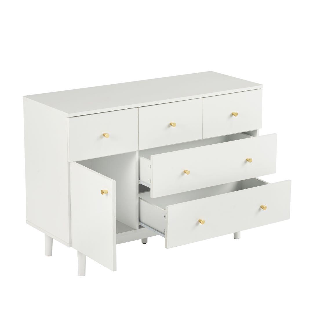 【新品】キャビネット サイドボード 引き出し5杯 チェスト 収納棚 リビング収納