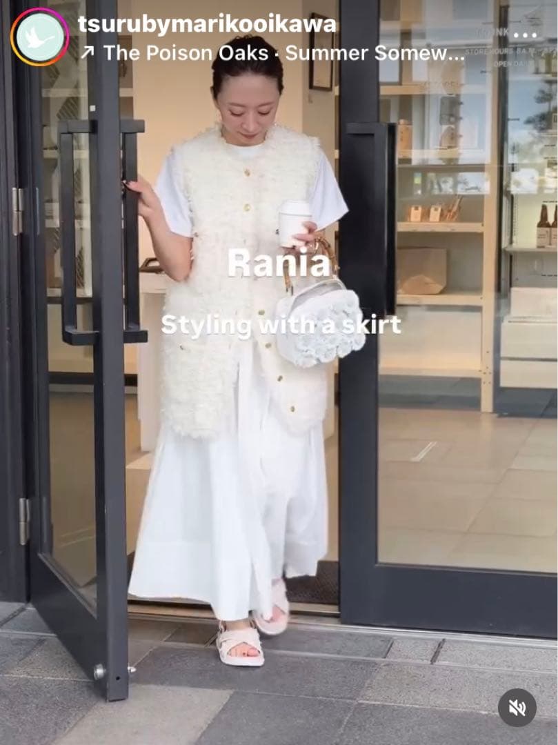 tsuru by mariko oikawa ジレ　ホワイト　フリンジベスト