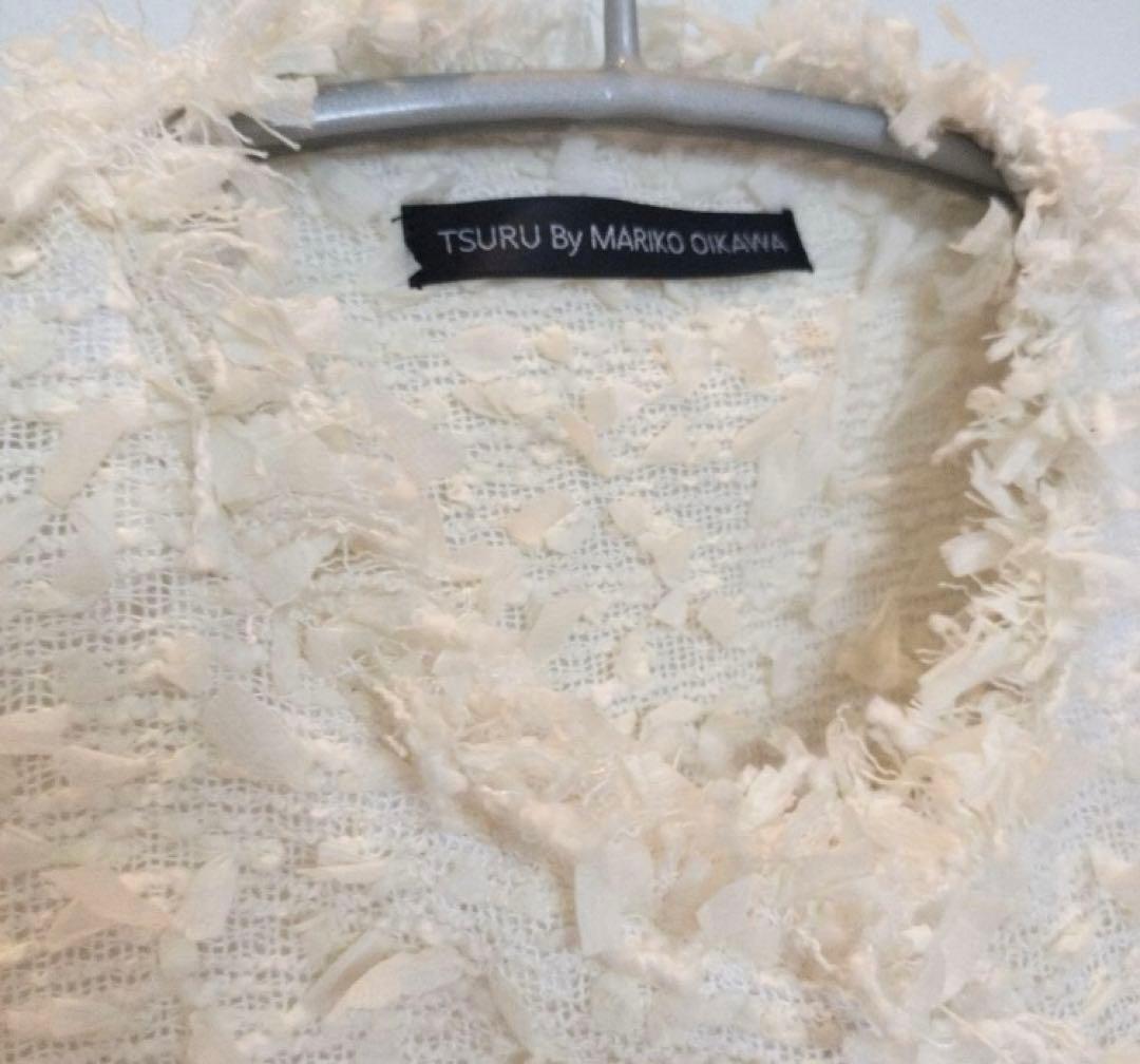 tsuru by mariko oikawa ジレ　ホワイト　フリンジベスト