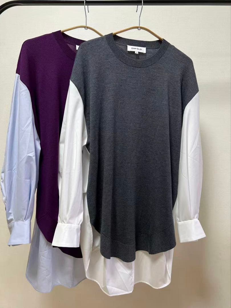 25AW✨ENFOLD エンフォルド　COMBI LONG-SHIRT人気完売品