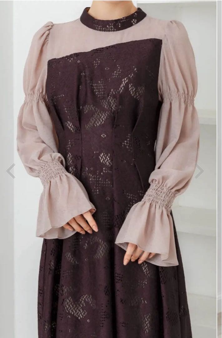 アシンメトリータックドレス