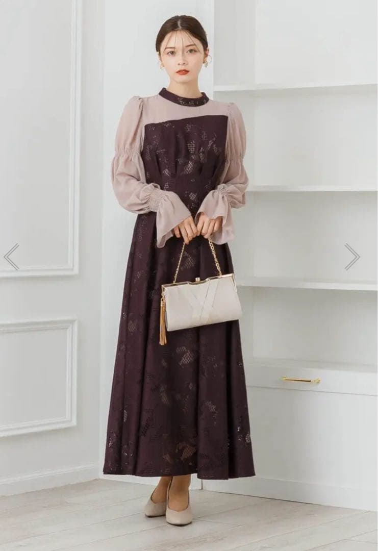 アシンメトリータックドレス